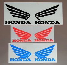TWO HONDA WINGS MOTORBIKE STICKERS DECALS. CHOOSE SIZE AND COLOUR. Postage inc.