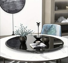 Elegant Black Glass Lazy Susan