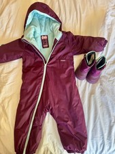 Decathlon Wedze Snow Ski Suit With Snow Boots Age 2-3 89-95cm Boots Size 5-6