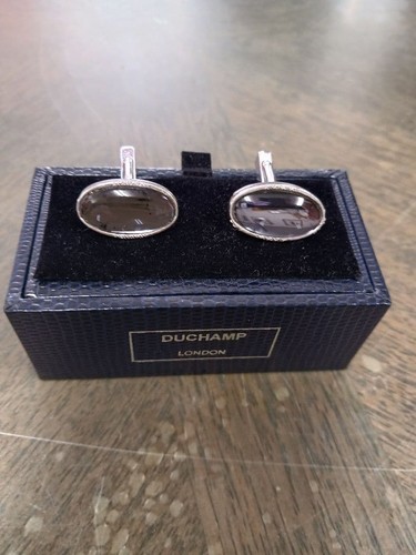 Duchamp silver oval cufflinks - oval,