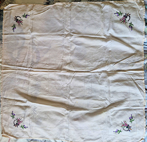 White linen embroidered - linen,