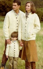 25 MAN'S, LADY'S CHILD'S 24 - 42" ARAN CARDIGAN VINTAGE KNITTING PATTERN COPY