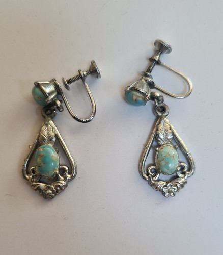 Vintage turquoise earrings - vintage,
