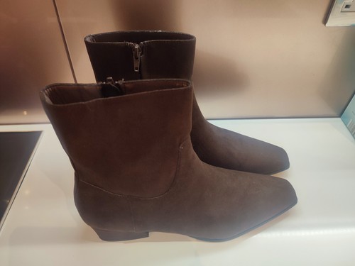 Chocolate brown suedette boots - brown,