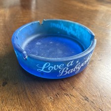 Love A Babycham Blue Glass Vintage Ashtray Brew Pub