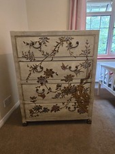 Hand Painted Oriental Chest Of Drawers