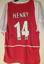 Thierry Henry Hand SIgned Arsenal Football Shirt  France World Cup Legend COA