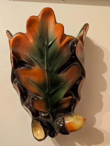 Vintage art pottery oak leaf - oak,
