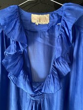 Zandra Rhodes Vintage 1970’s Silk Electric Blue Blouse