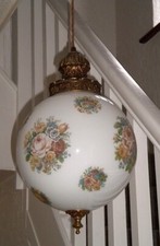 Opaline Glass PENDANT LIGHT - Large | Mid 20th Century, Bohemian, Vintage