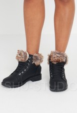 WOMENS LADIES FAUX FUR GRIP
