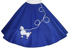 Blue FELT Poodle Skirt _ Adult