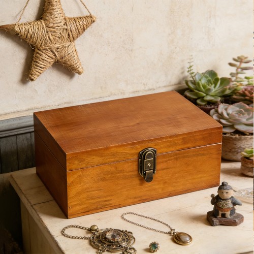 Wooden lockable storage box - wooden,