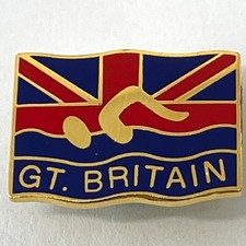 Great Britain Swimming Enamel Lapel Pin Badge Team GB Swim Sport Union Jack UK