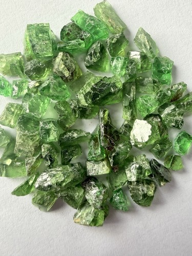 Natural green garnet - green,