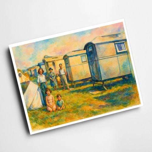 Print caravan sea - caravan,,