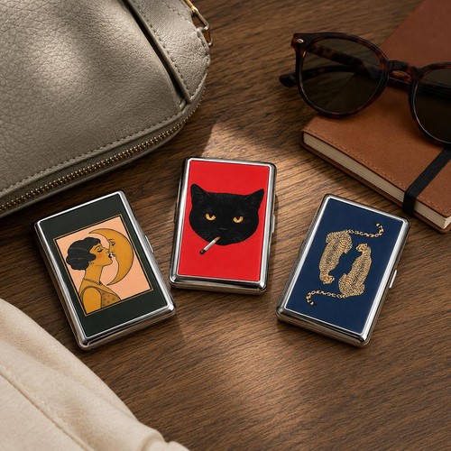 Retro metal card holder - metal,