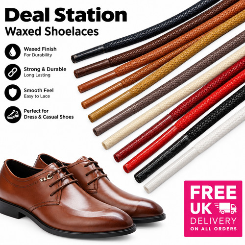 Waxed shoe laces - shoe, round