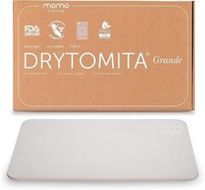 Large Stone Bath Mat Linen Grey Grande 32" X 20" Quick Drying Diatomaceous Earth