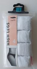 NEW EX George 4-Pack SIZE 14 Women's High Leg Knickers White