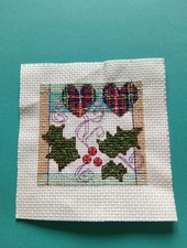 Completed Cross Stitch. Holly