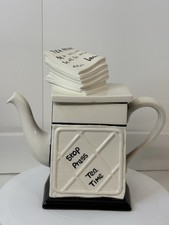 Novelty Tony Carter Novelty Teapot - Stop Press, Tea Time
