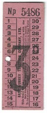 Bus Tram Tickets, 3d EAST SURREY TRACTION COMPANY, (Later LGOC)
