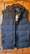 Men's Crosshatch Hooded Gilet Sleeveless Jacket Padded Quilted Bodywarmer