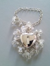 Vintage DIOR  Heart Bag Charm Silver Colour Inside - A Mirror & 2 Lip Colours 