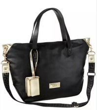 VERSACE Parfums Black Shoulder Large Handbag with Gold Tone Purse NEW Unused