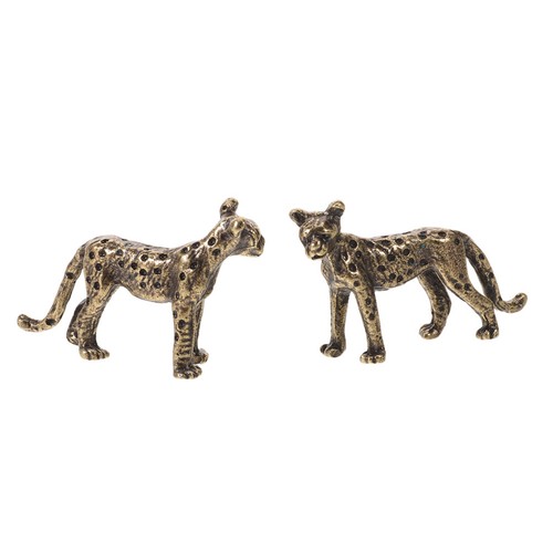 2pcs brass cheetah - brass, sculpture