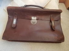 1940s leather document soft attache briefcase