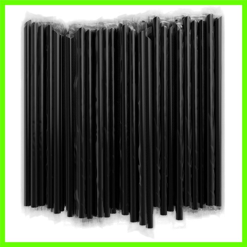 100pcs black bubble tea straws - black,