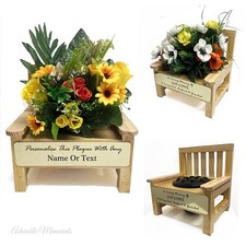 Wooden Memorial Bench Flower