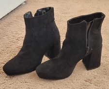 Women's Faux Swede Black Heel