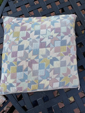 VINTAGE KAFFE FASSETT EHRMAN WOOL TAPESTRY CUSHION FRESCO STAR COMPLETED