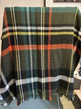 Zara Man Multicoloured Plaid Autumnal Blanket Scarf
