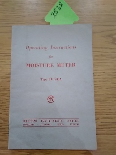 Marconi moisture meter - moisture,