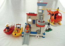 FIREMAN SAM OCEAN RESCUE SET WITH JET SKI, NEPTUNE, TITAN, HELICOPTER &5 FIGURES