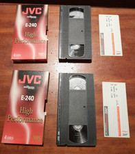 JVC E-240 2 X BLANK VHS VIDEO TAPES - HIGH PERFORMANCE 4 HOURS PER TAPE