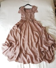 Vintage 1940s Rayon Plaid Check Swing Dress - Bias Cut Evening Gown - Size UK 8