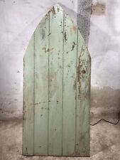 27 5/8"X 62 1/8" Old Arch Internal Painted Pine 5 Plank Ledge Door Reclamation