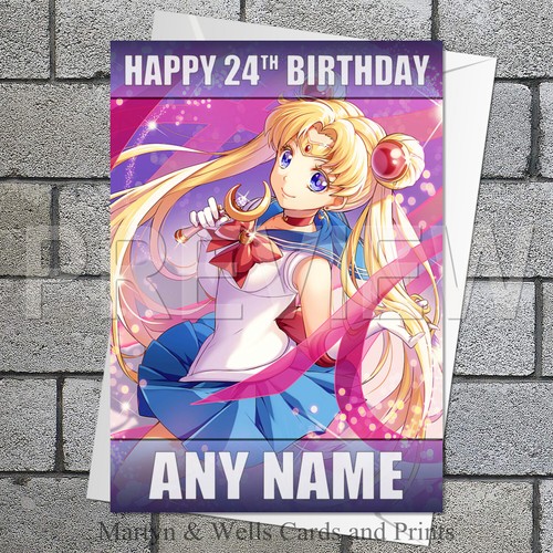 Sailor moon birthday card - moon, card.