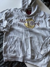 Hard Rock Cafe Chicago Hoodie Men's Large Grey Pullover