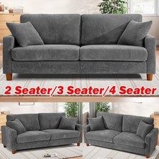 Jumbo Cord Sofa 3 Seater 4 Seater Modern Corduroy Sofa with 2 Throw Pillows