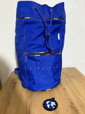 Vintage Rare 80s/90s United Colours Of Benetton Blue Drawstring Duffle Backpack