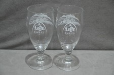 2x Leffe Enkel 4.5% Belgian Beer Half Pint Glass Pedestal Goblet Lager New M17