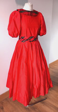 Judy Mott Red Shot Silk Tartan Bespoke Party Occasion Burns Night Dress Prop 6 8