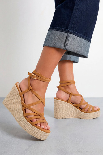 Faith tan wedges womens - faith,