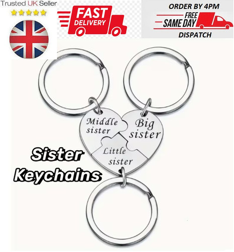 3pcs sisters keyring big sis - keyring,
